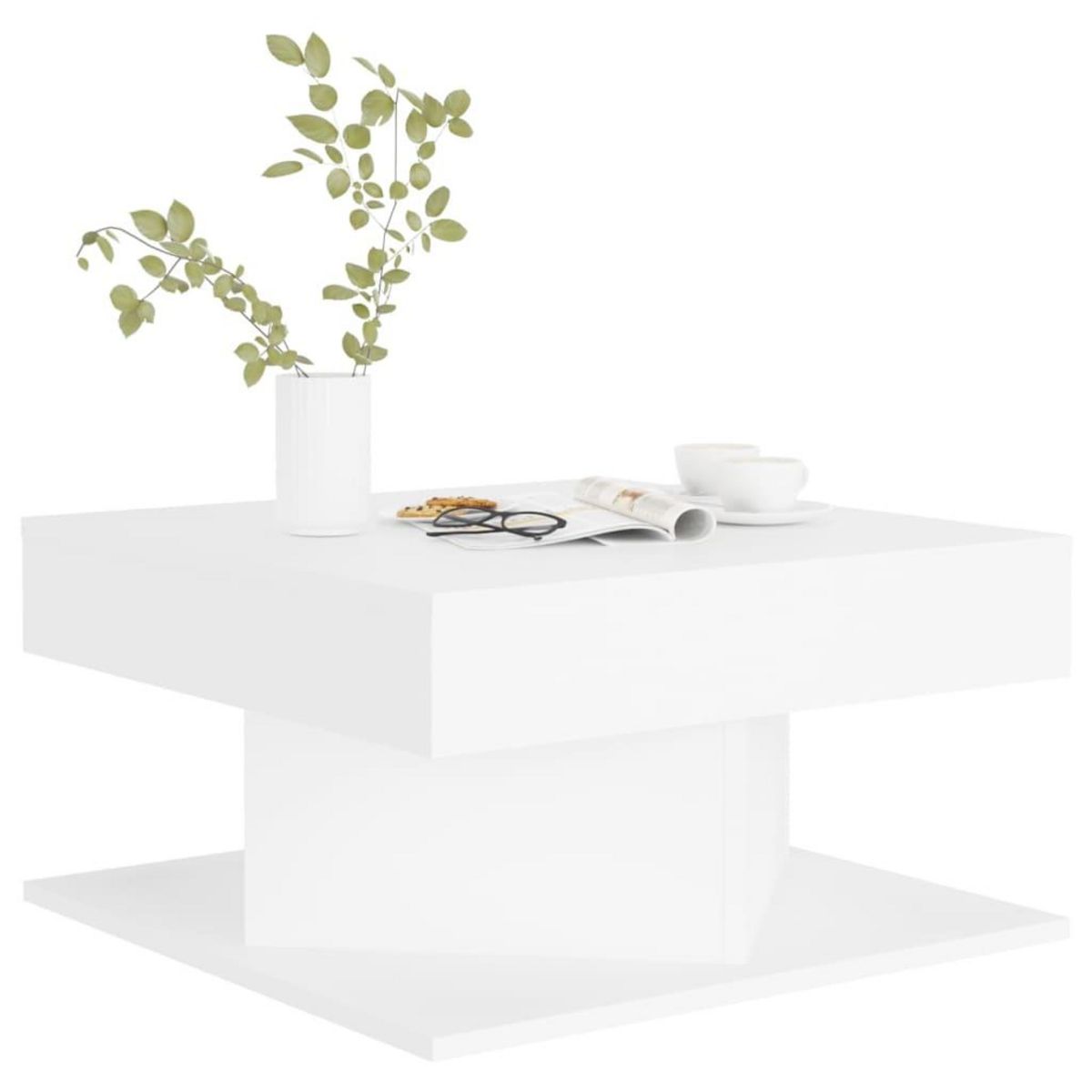 VIDAXL Table basse Blanc 57x57x30 cm Bois d'ingenierie