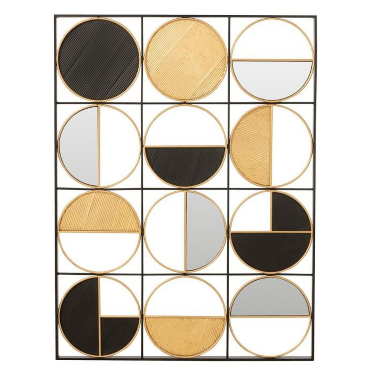 Paris Prix Décoration Murale en Métal  Ronds  101cm Or & Noir