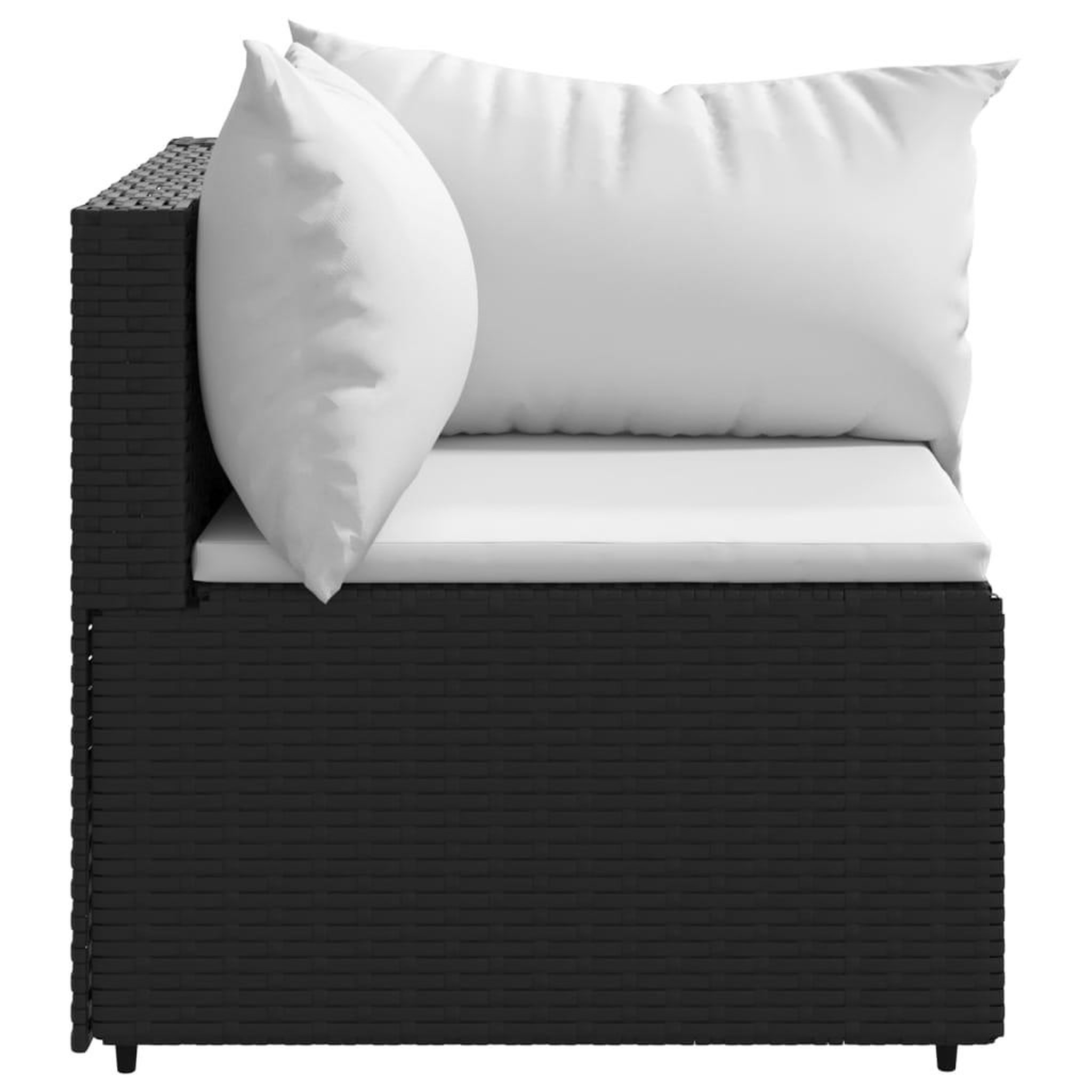 Voir la diapositive 5 : VIDAXL Canapes d'angle de jardin et coussins 2pcs Noir Resine tressee