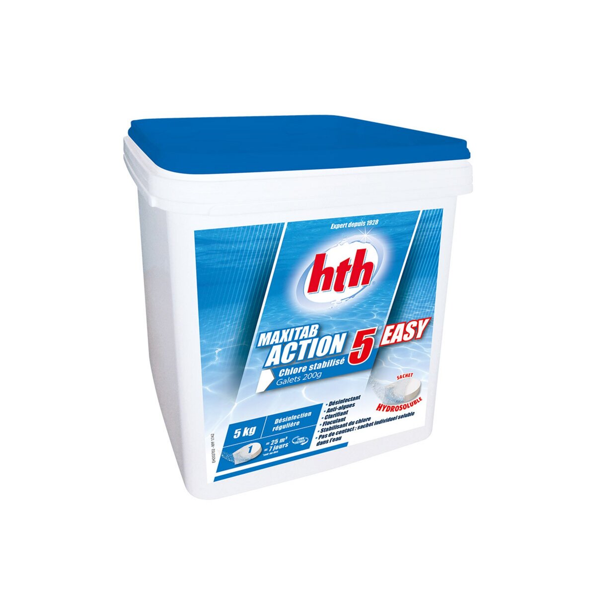 HTH Chlore 5 actions en sachet hydrosoluble Maxitab 5 kg  - HTH