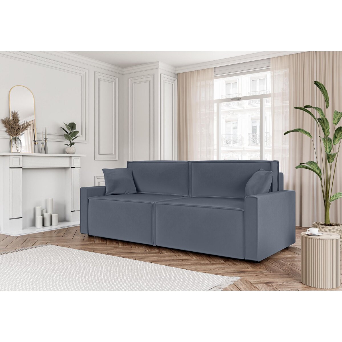 Canapé droit convertible velours  JOY 