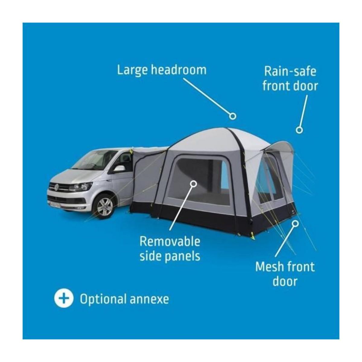 KAMPA Auvent indépendant - KAMPA - Cross Air TC - Tissu polycoton, Air Frame, tapis de sol, stores occultants, panneau moustiquaire