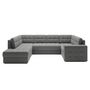 Voir la diapositive 5 : BEST MOBILIER Nappa - canapé panoramique d'angle droit 7 places convertible avec coffre en velours