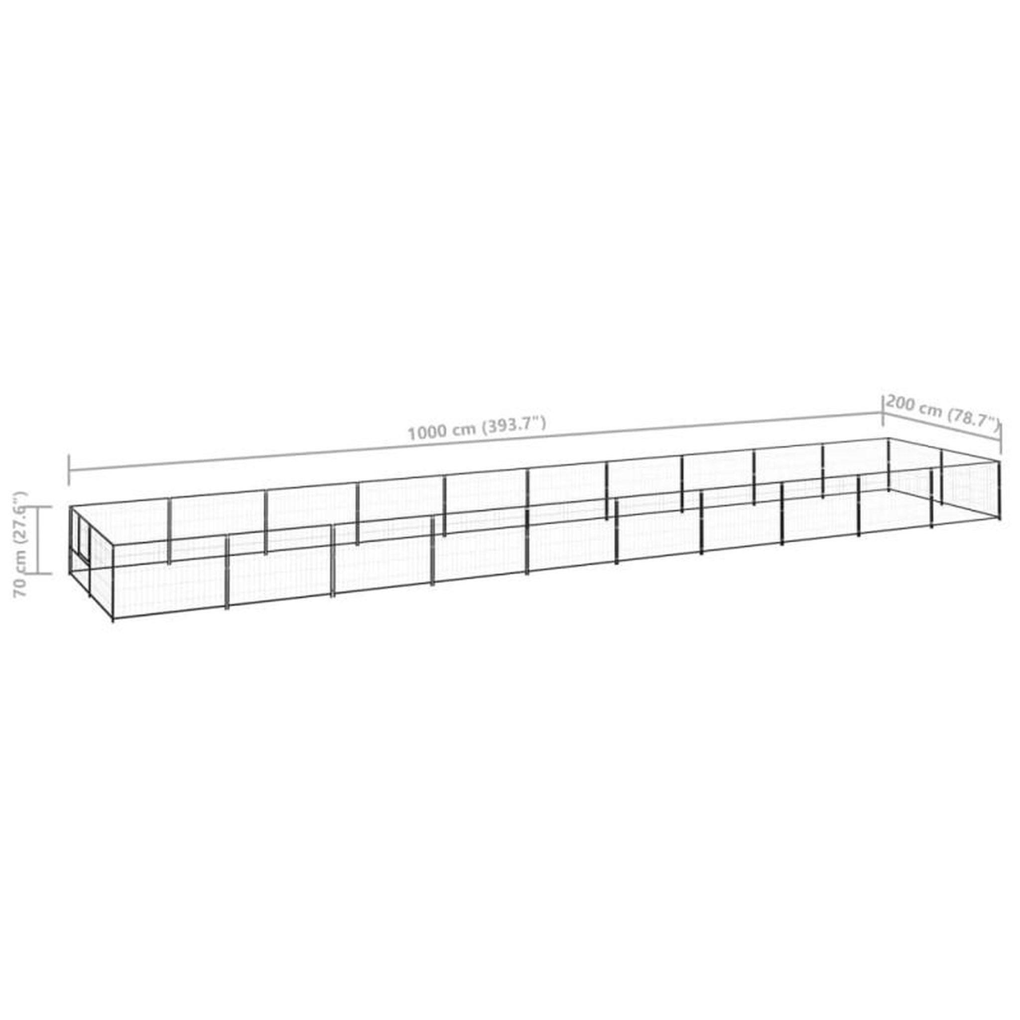 Voir la diapositive 6 : VIDAXL Chenil Noir 20 m² Acier
