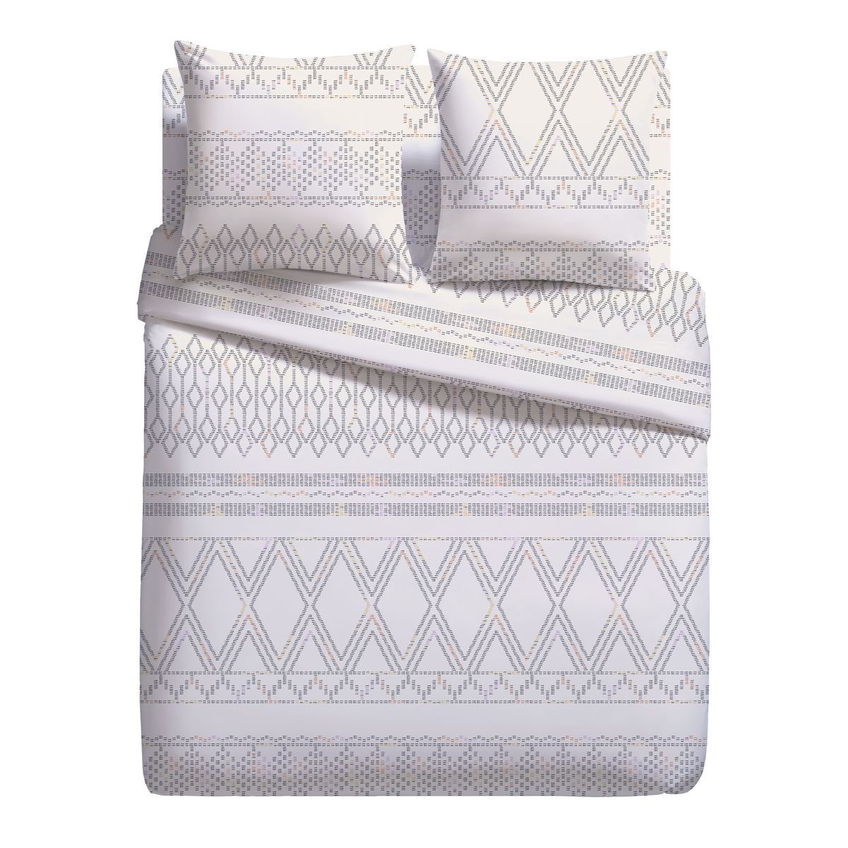 Parure housse de couette fantaisie en microfibre SANDRINE 