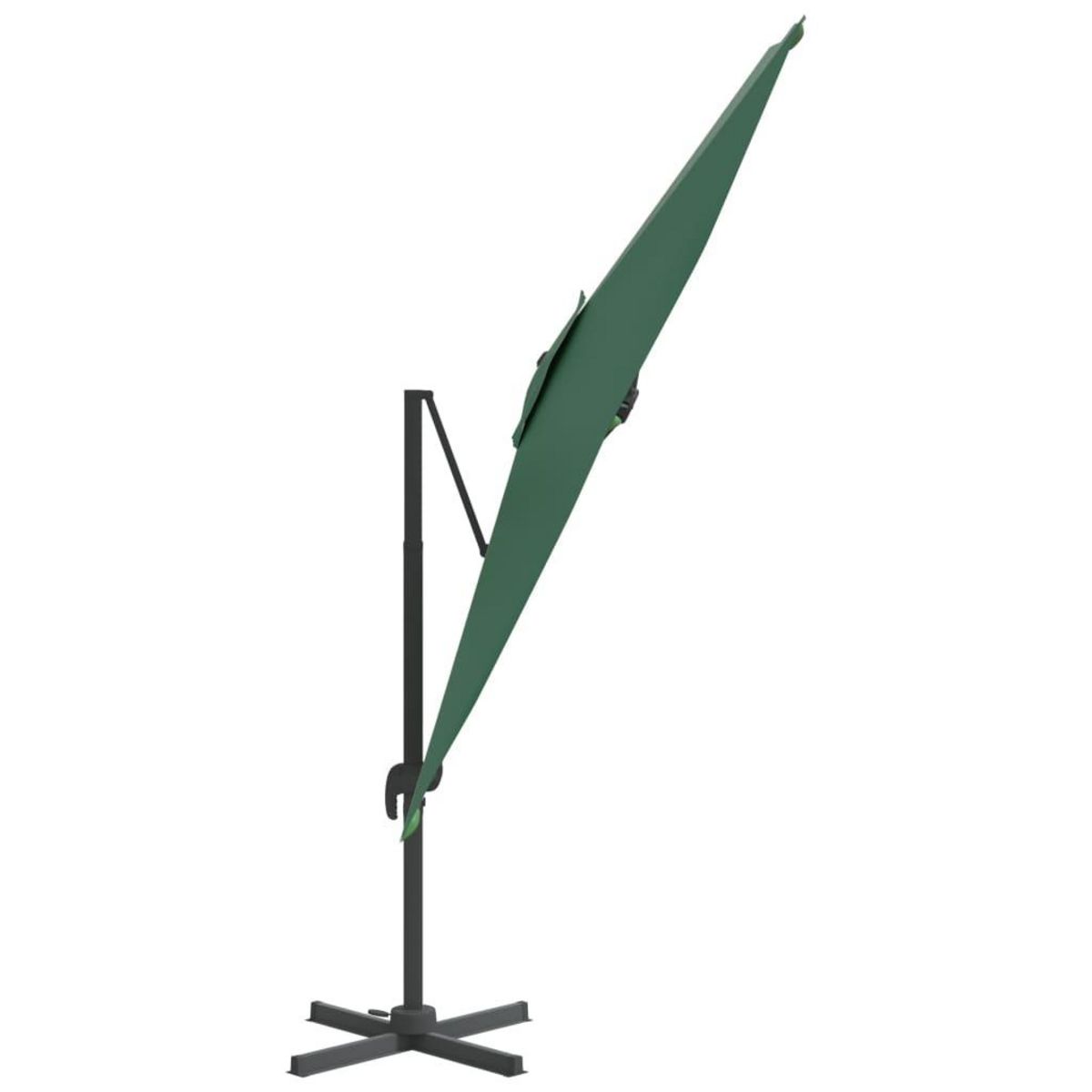 VIDAXL Parasol de jardin en porte-a-faux avec mat en aluminium vert