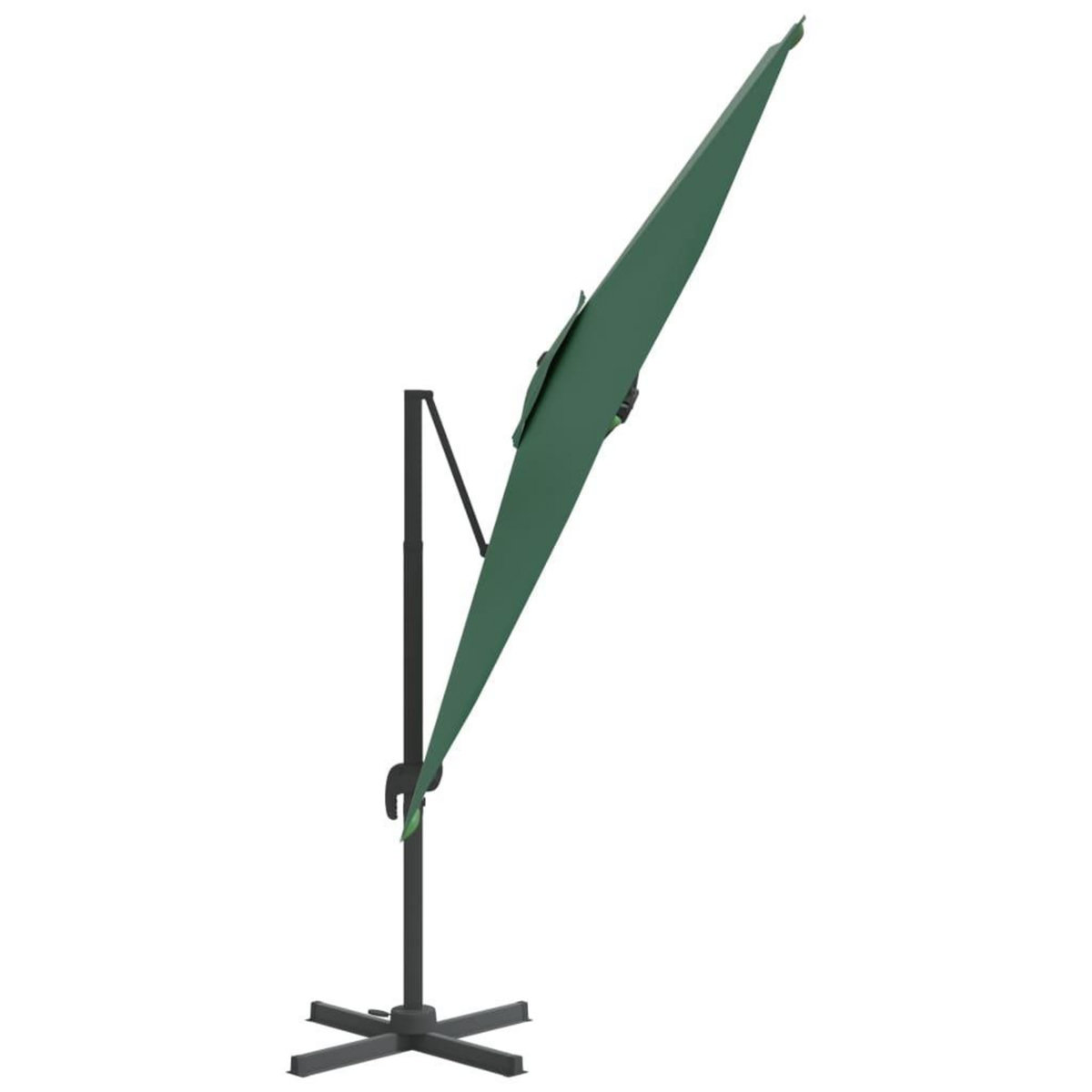 VIDAXL Parasol de jardin en porte-a-faux avec mat en aluminium vert