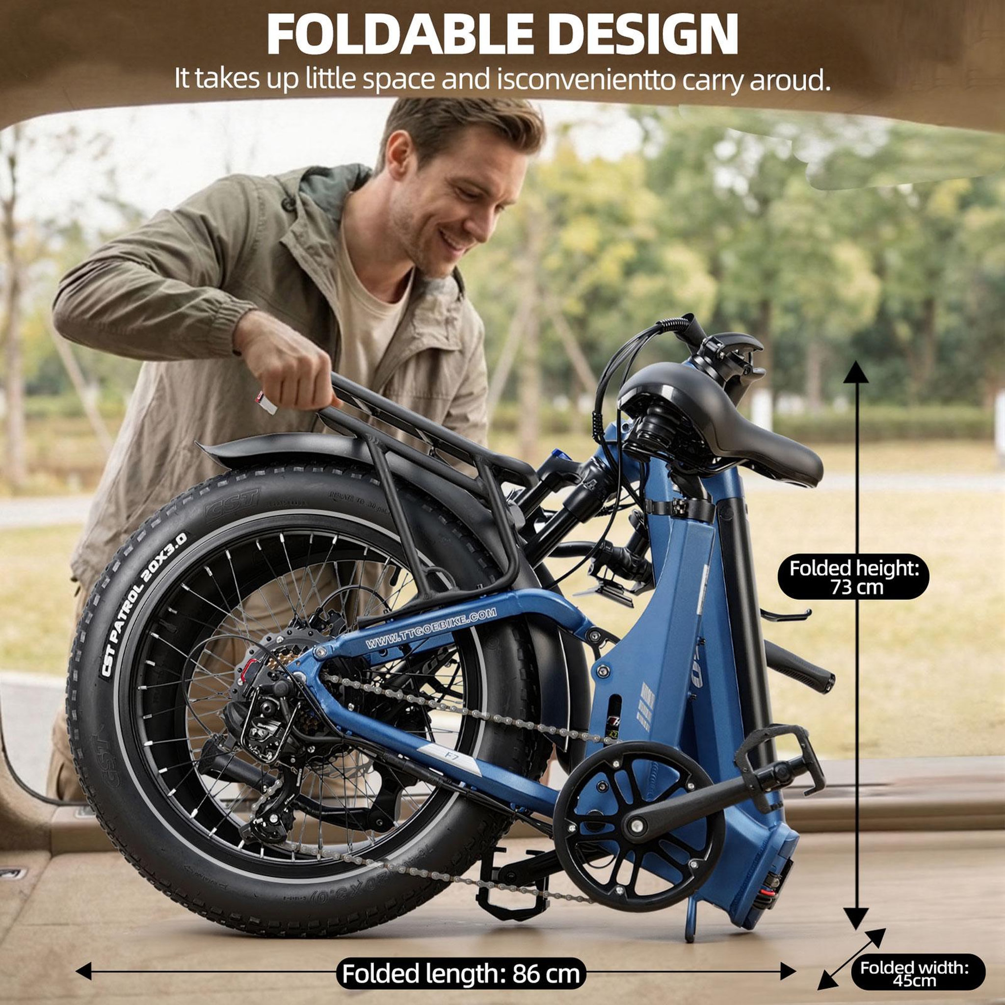 Voir la diapositive 5 : TTGO Vélo électrique pliant TTGO F7 250 W