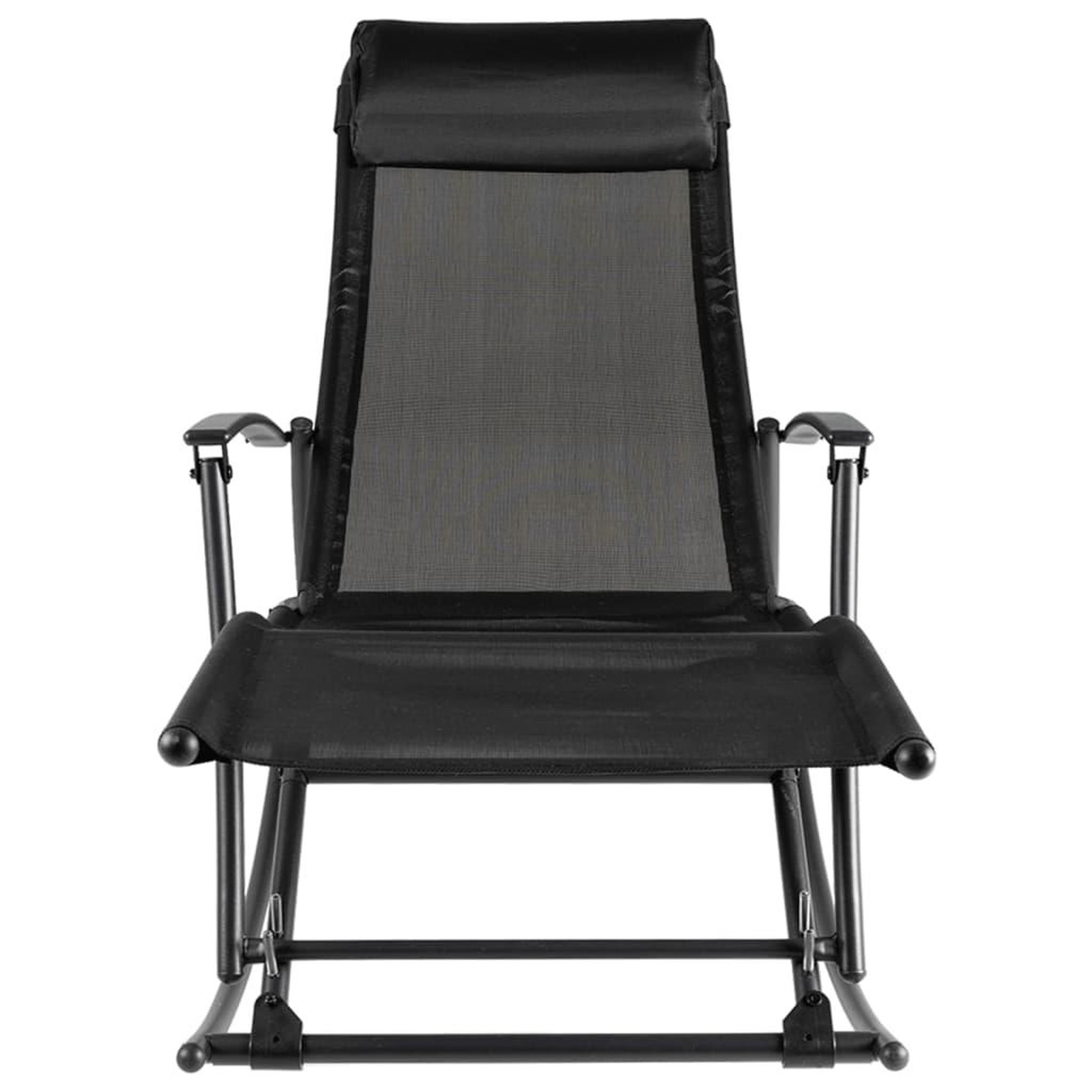Voir la diapositive 2 : VIDAXL Chaise a bascule de jardin acier et textilene noir