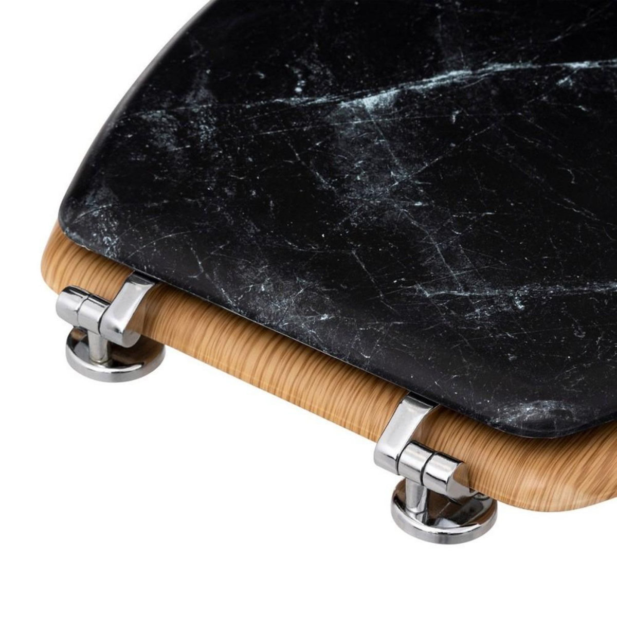 ATMOSPHERA Abattant WC bois zinc noir Lea