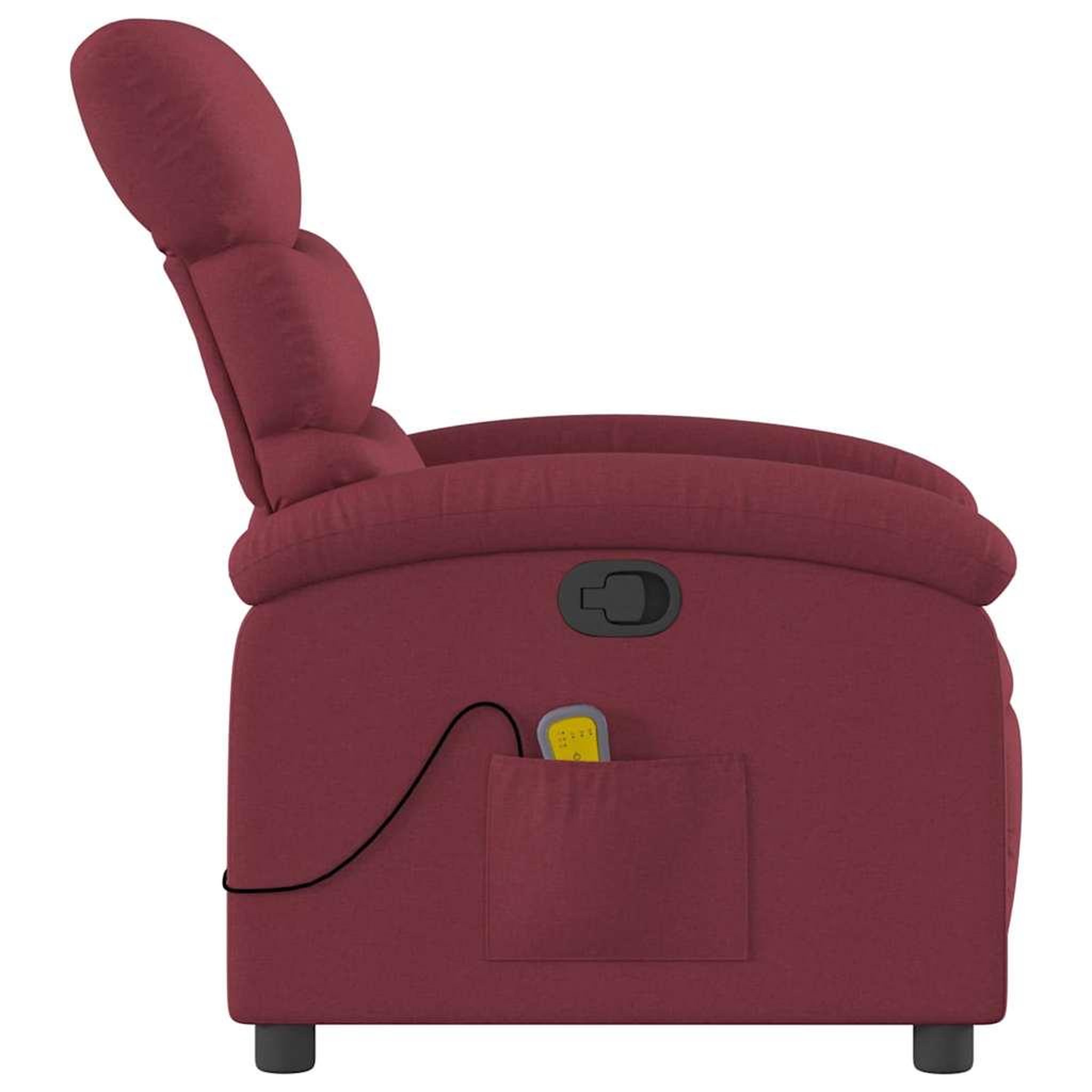 Voir la diapositive 5 : VIDAXL Fauteuil de massage inclinable Rouge bordeaux Tissu