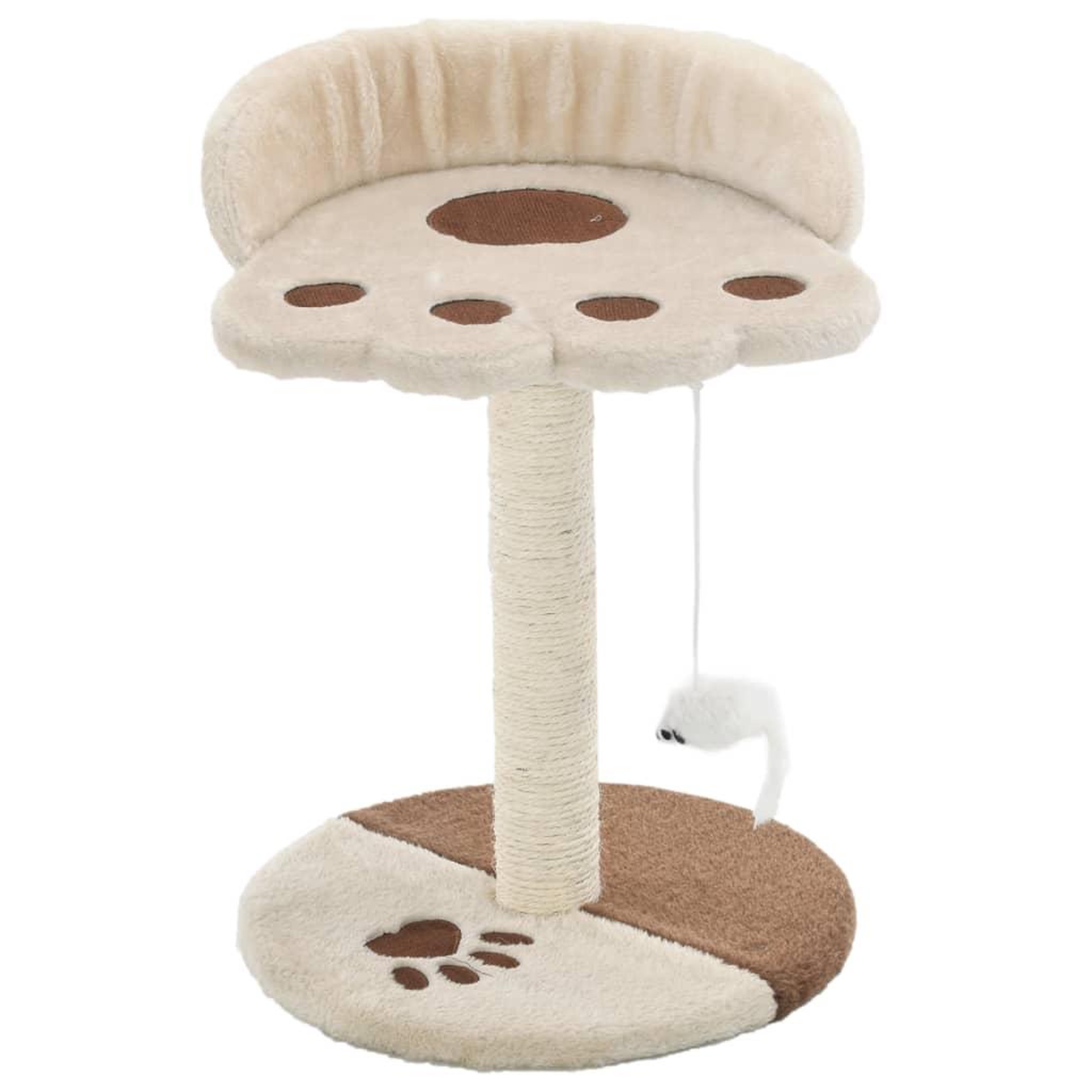 Voir la diapositive 2 : VIDAXL Arbre a chat avec griffoir en sisal 40 cm Beige et Marron