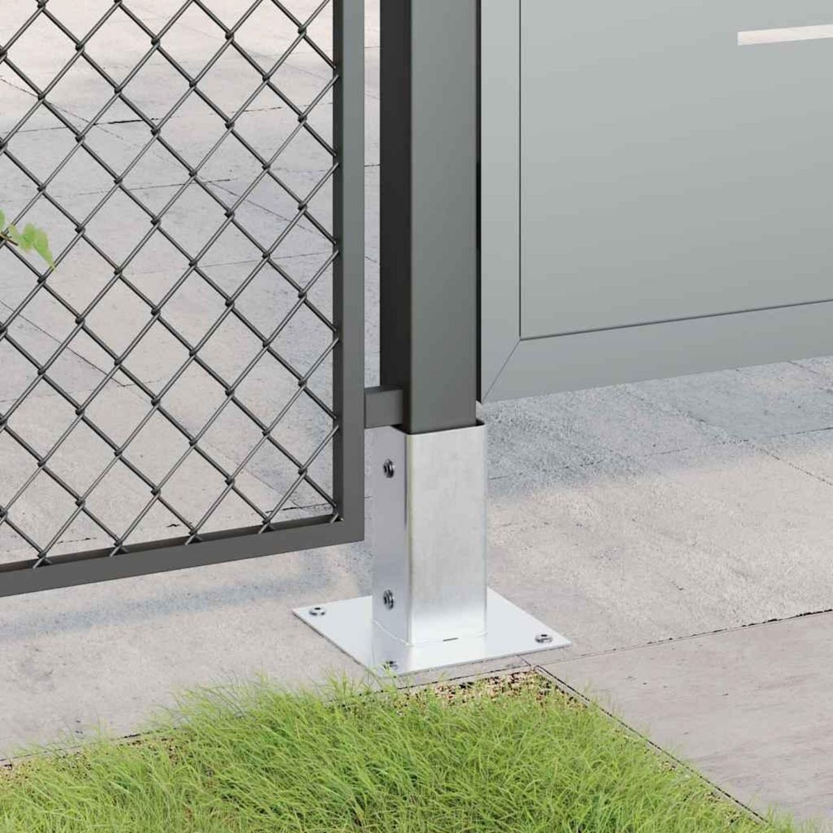 VIDAXL Bases de poteau carrees 4 pcs argent 61x61 mm acier galvanise