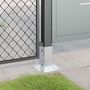Voir la diapositive 3 : VIDAXL Bases de poteau carrees 4 pcs argent 61x61 mm acier galvanise