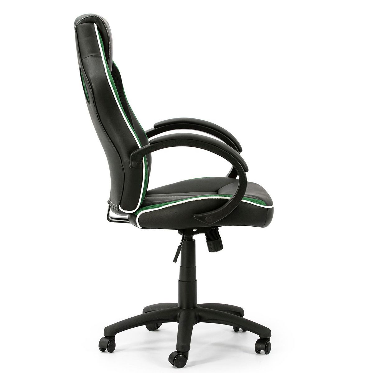 VS VENTA-STOCK Fauteuil de Bureau réglable et inclinable Formula tapissé en Similicuir, Noir/Vert