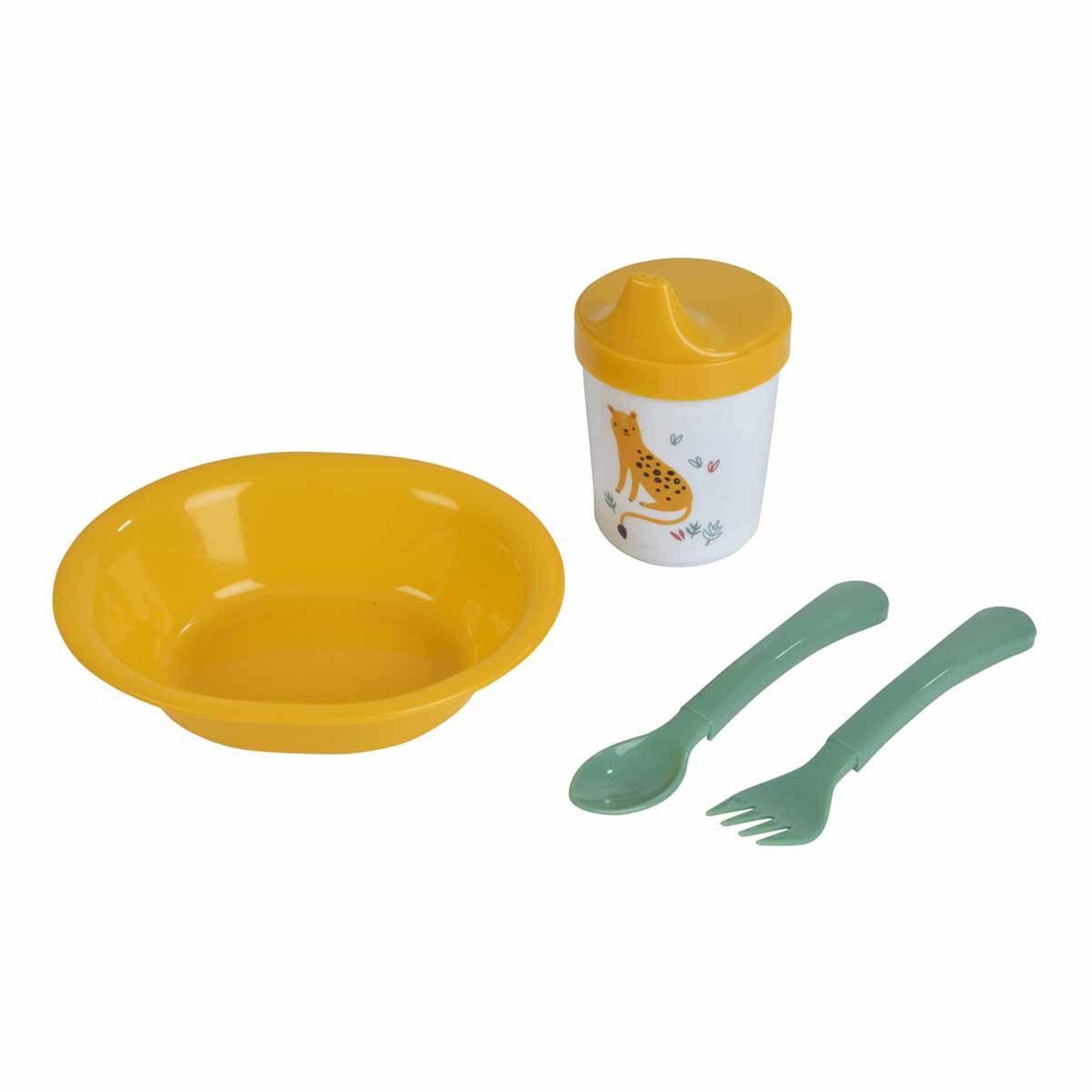 BEBE DOUCEUR Set repas 4 pièces bébé  sweet savane  jaune