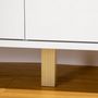 Voir la diapositive 6 : HOMCOM Commode 6 tiroirs design scandinave piètement effilé incliné bois pin panneaux blanc