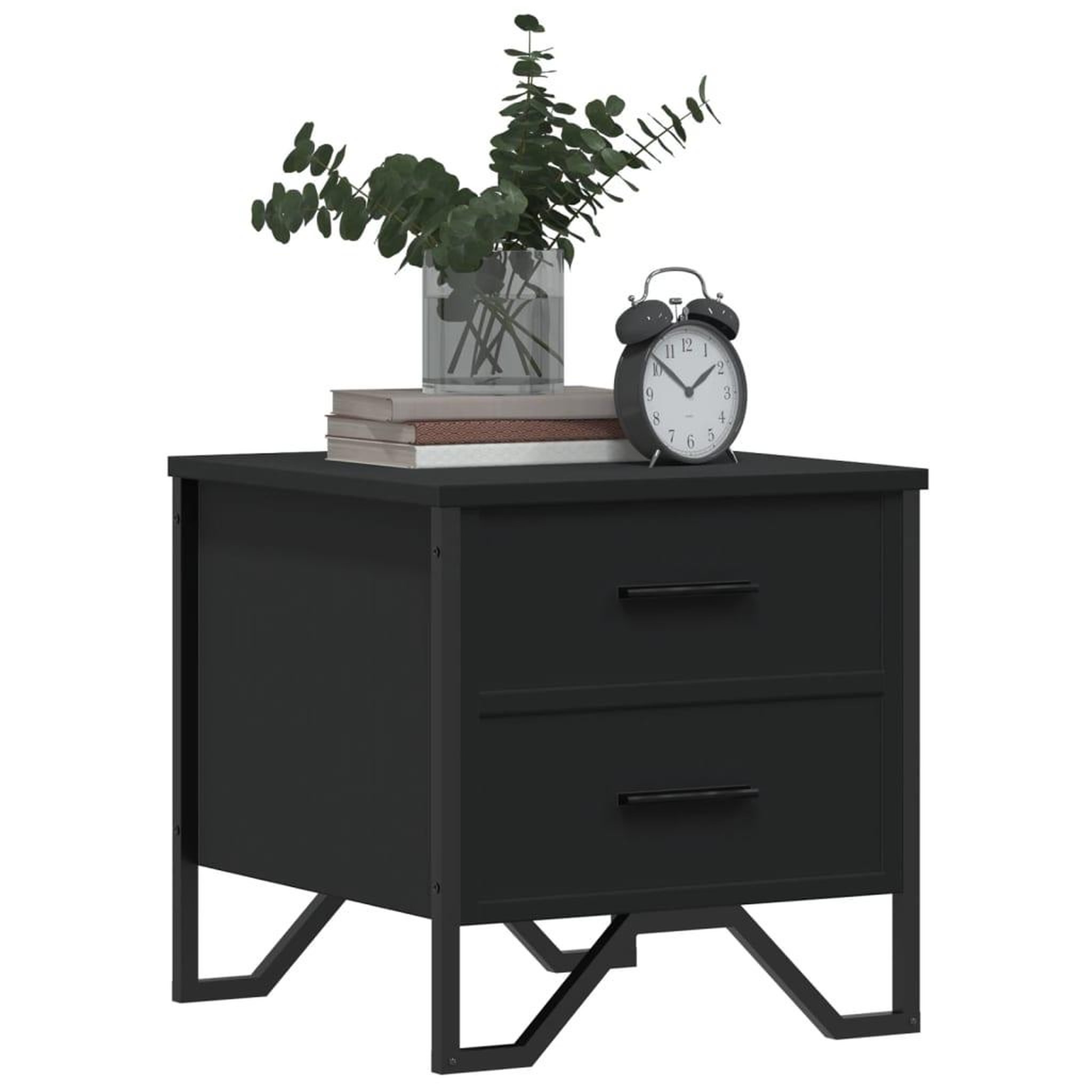 Voir la diapositive 4 : VIDAXL Table de chevet noir 40x41x40 cm bois d'ingenierie