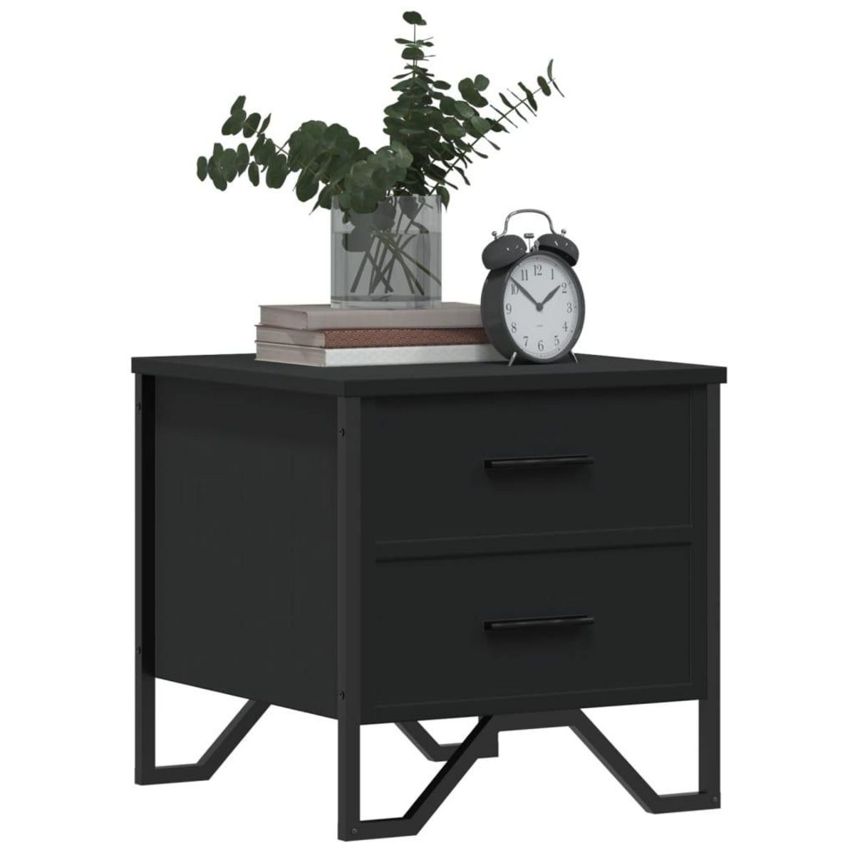VIDAXL Table de chevet noir 40x41x40 cm bois d'ingenierie