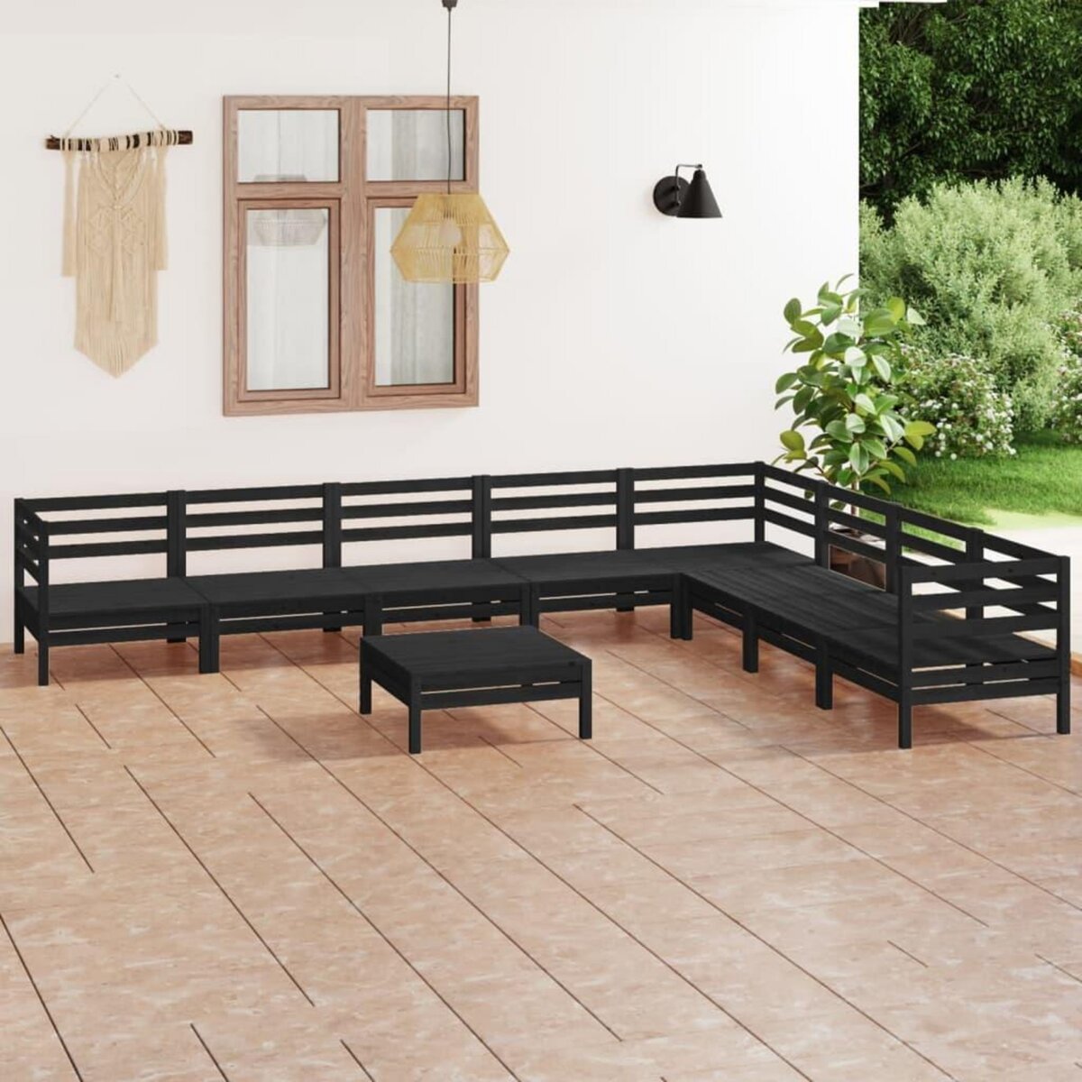 Vidaxl repose-pied de jardin blanc bois de pin massif VIDAXL Pas Cher 