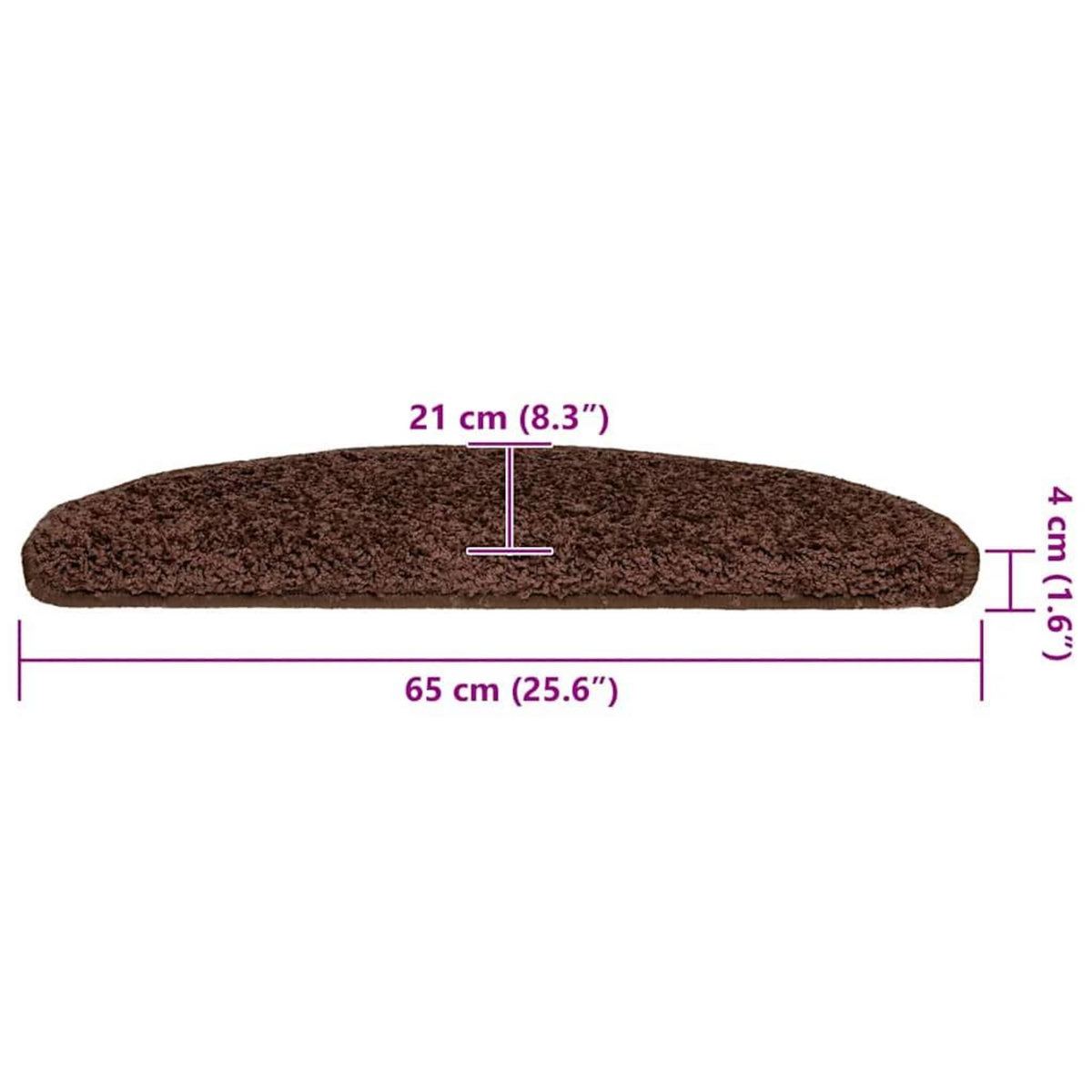 VIDAXL Tapis d'escalier 30 pcs marron 65x21x4 cm