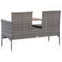Voir la diapositive 4 : VIDAXL Banc de jardin 2 places et table a the 143 cm poly rotin gris