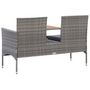 Voir la diapositive 4 : VIDAXL Banc de jardin 2 places et table a the 143 cm poly rotin gris