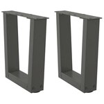 VIDAXL Pieds de table a manger forme V 2 pcs anthracite 40x(30-31,3)cm
