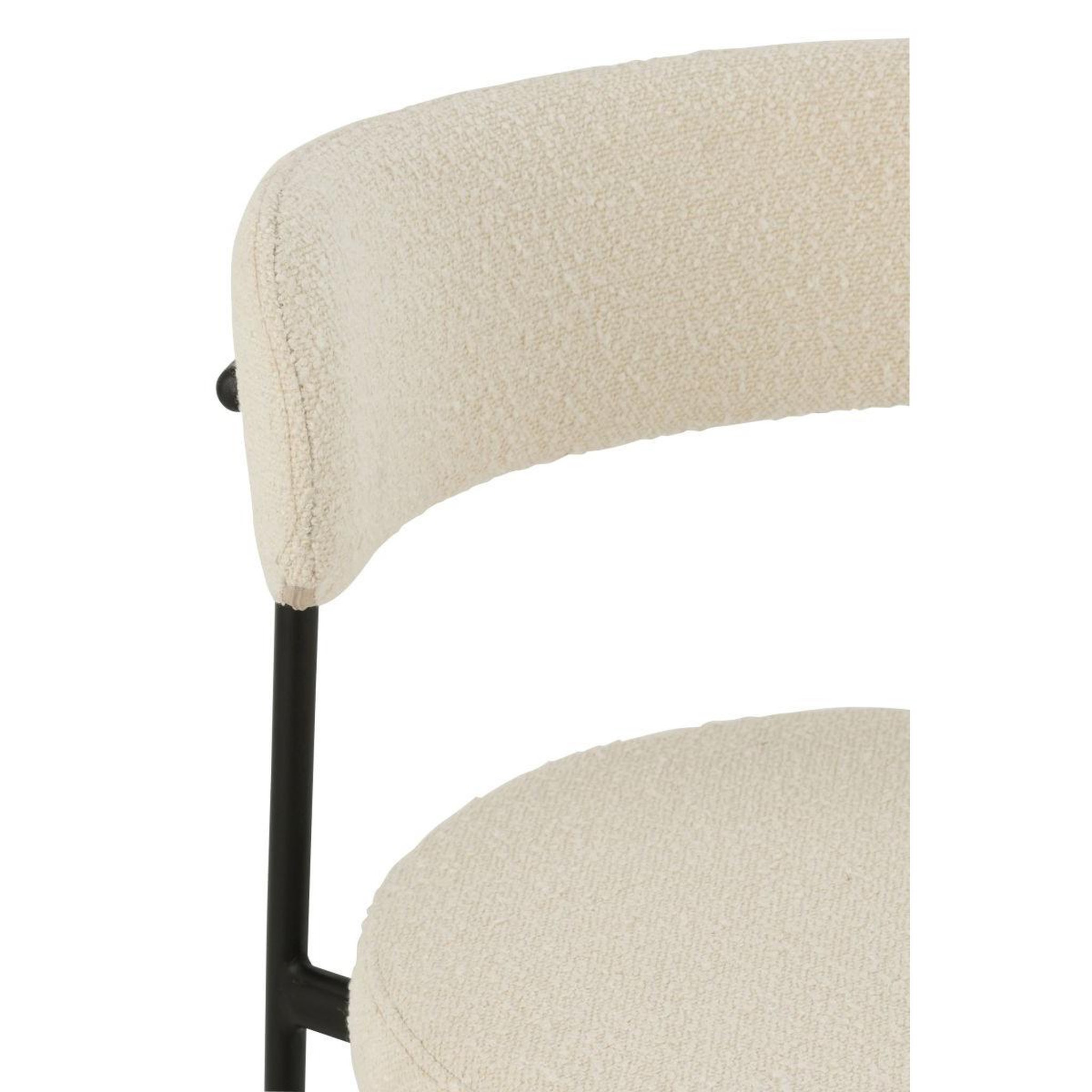 Voir la diapositive 5 : J-LINE Chaise de bar en tissu bouclé  aldo  97cm blanc