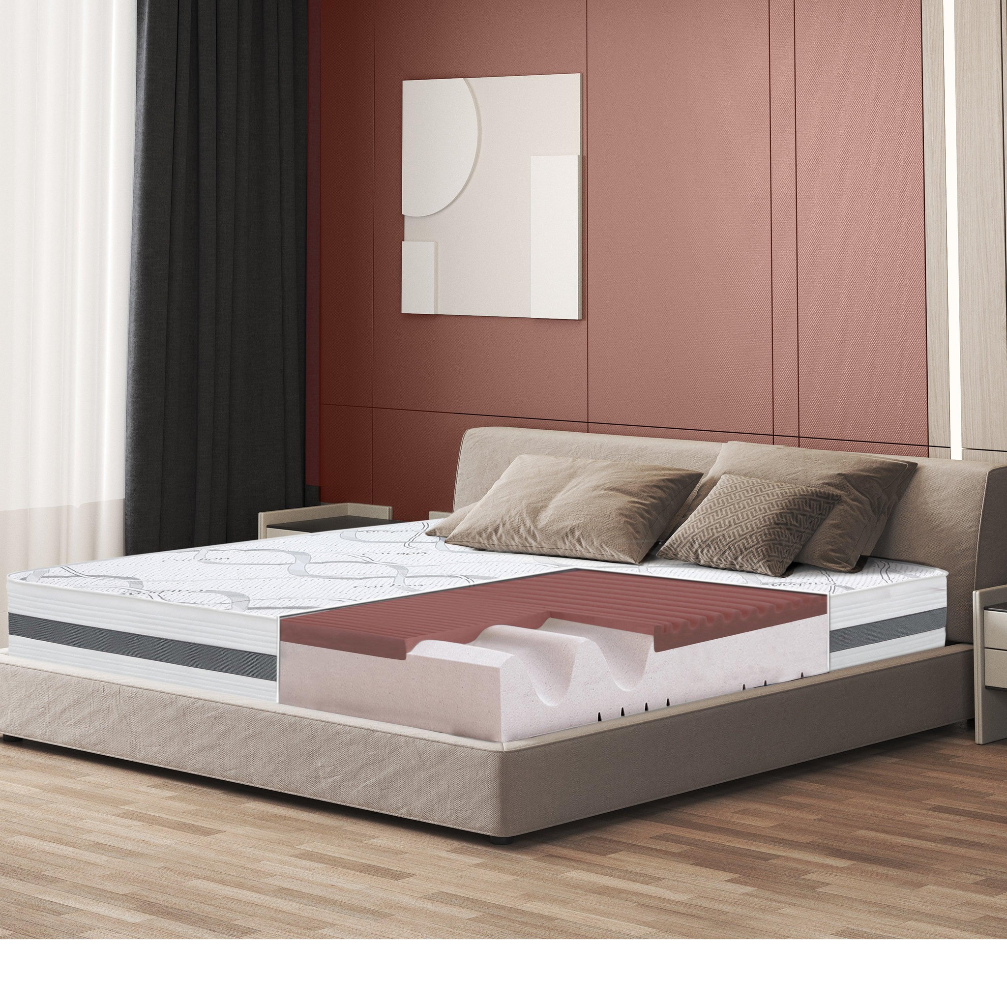 Voir la diapositive 1 : THE WHITE STONE Matelas à mémoire de Forme 70 x 140 | Hauteur 27 cm | Propriétés orthopédiques Auto-modelantes | Produit en Italie