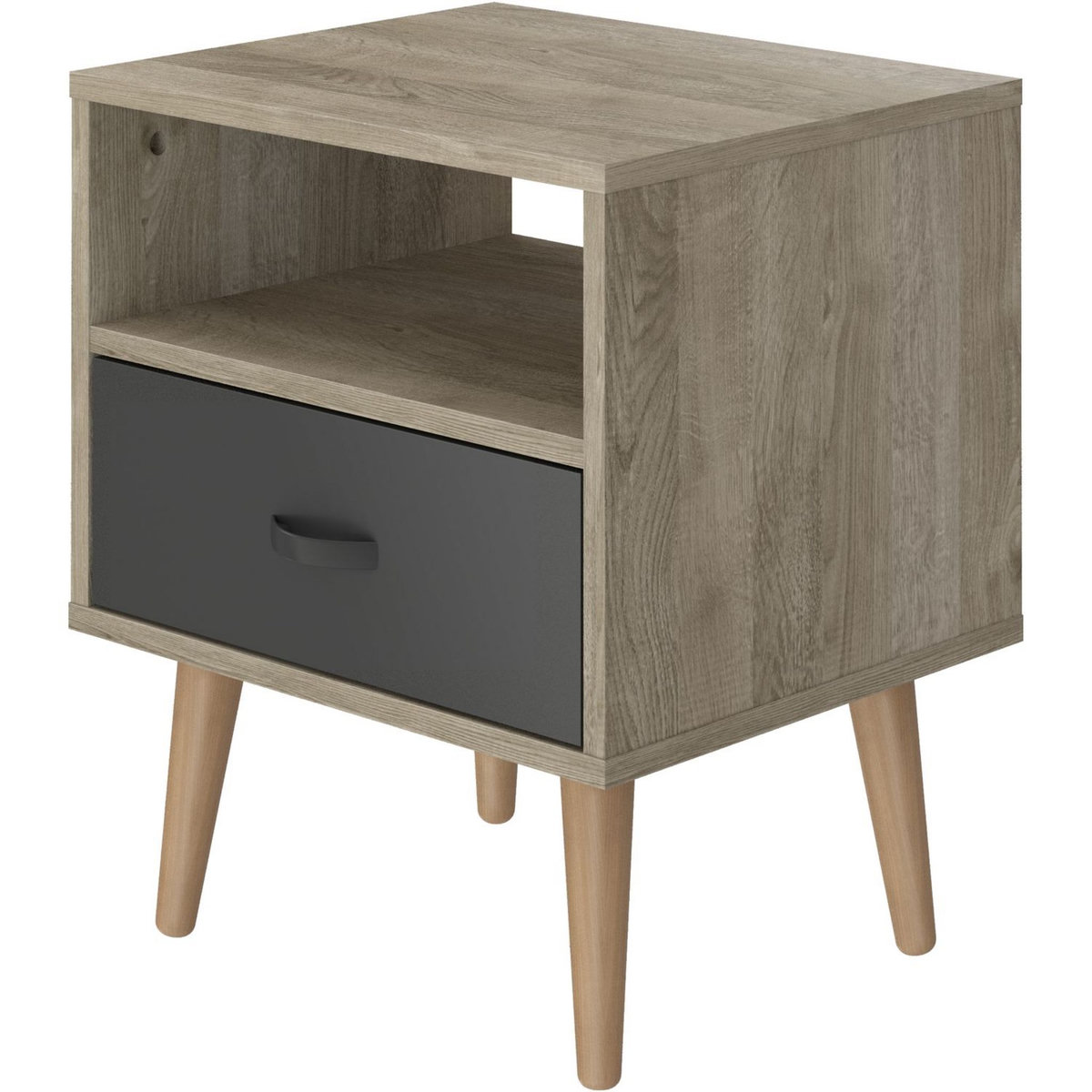 Chevet 1 niche 1 tiroir style scandinave L45cm ROMINA