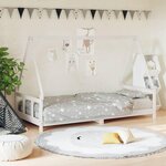 VIDAXL Cadre de lit pour enfants blanc 90x200 cm bois de pin massif