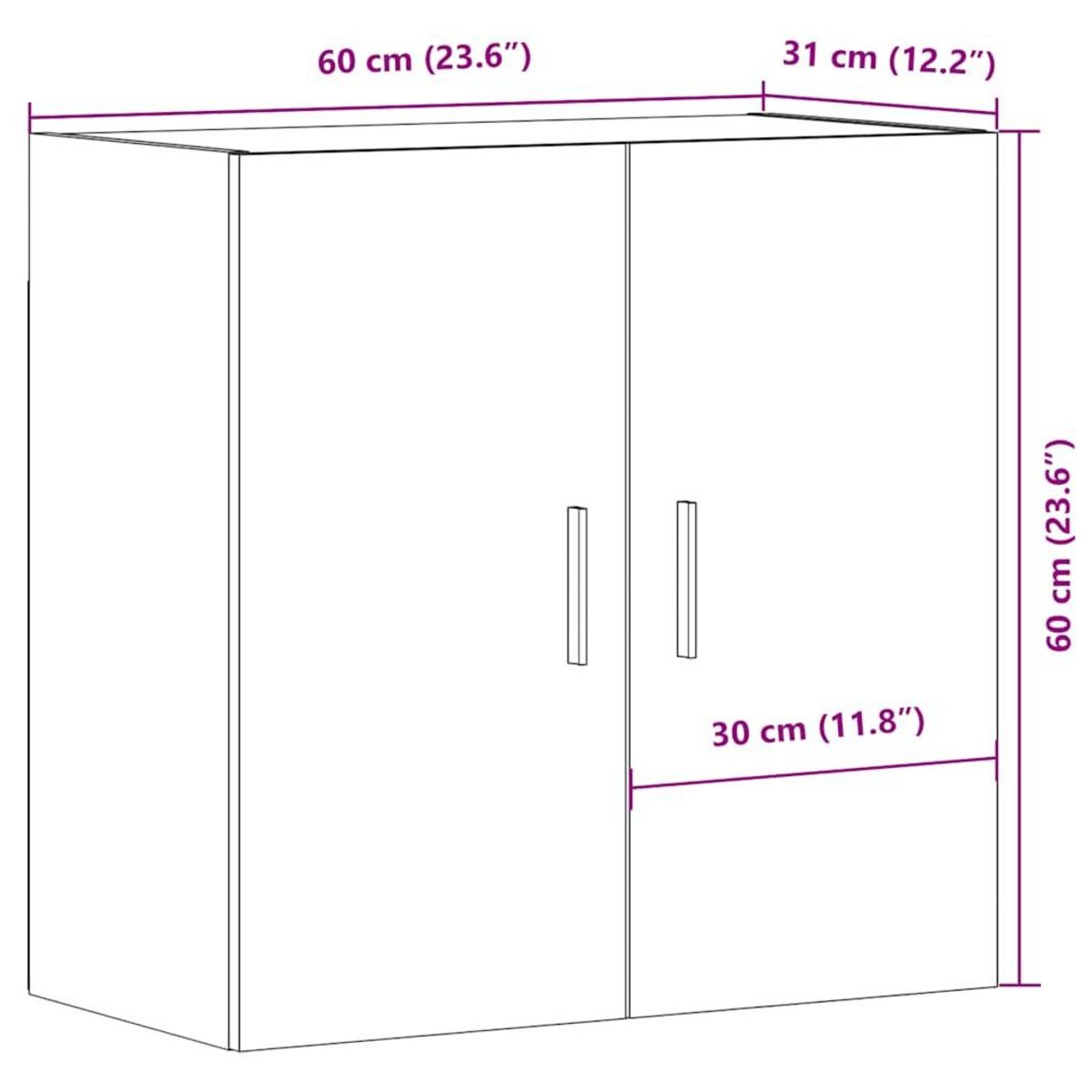 VIDAXL Armoire murale vieux bois 60x31x60 cm bois d'ingenierie
