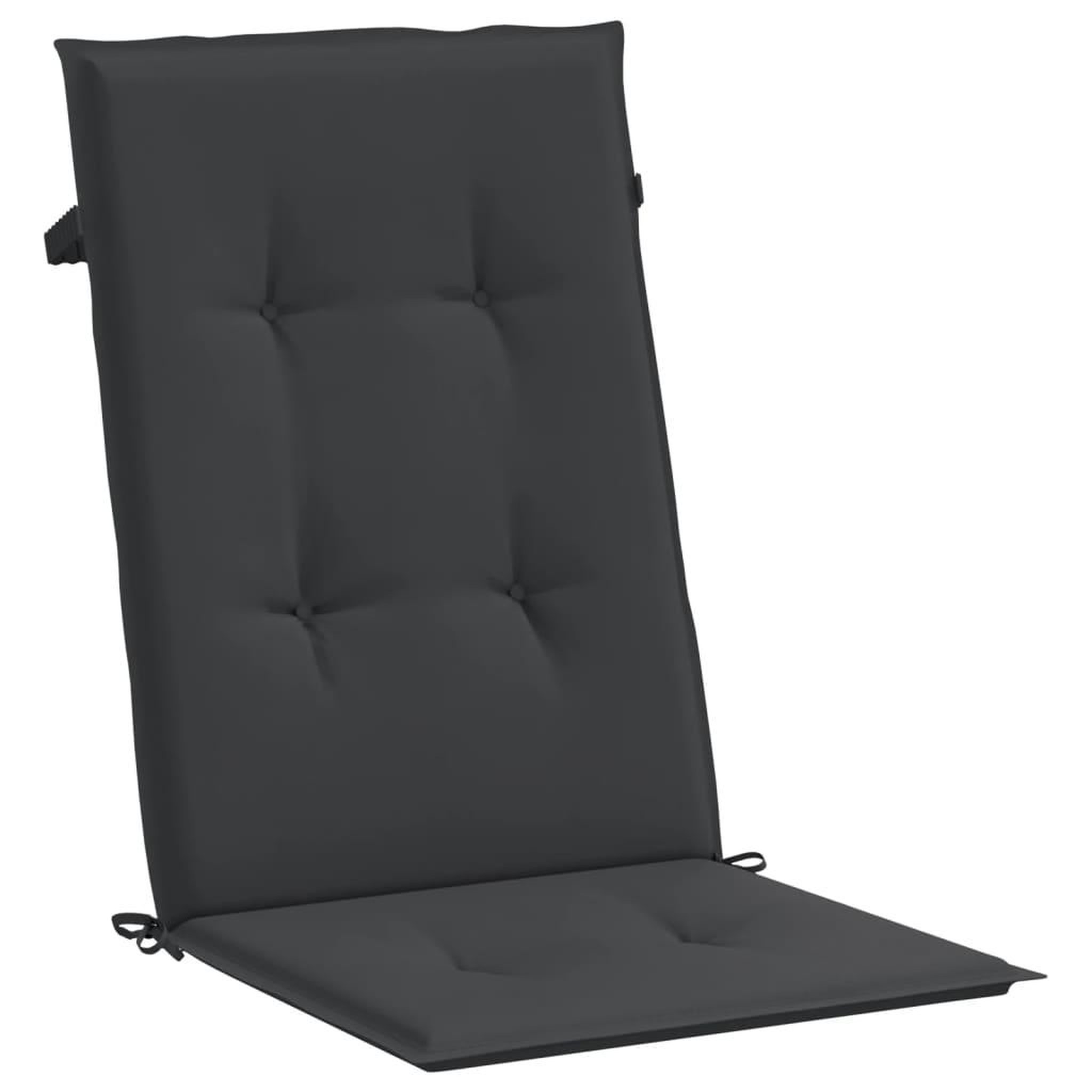 Voir la diapositive 4 : VIDAXL Coussins de chaise de jardin a dossier haut lot de 2 noir tissu