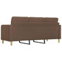 Voir la diapositive 5 : VIDAXL Canape a 3 places Marron 180 cm Tissu