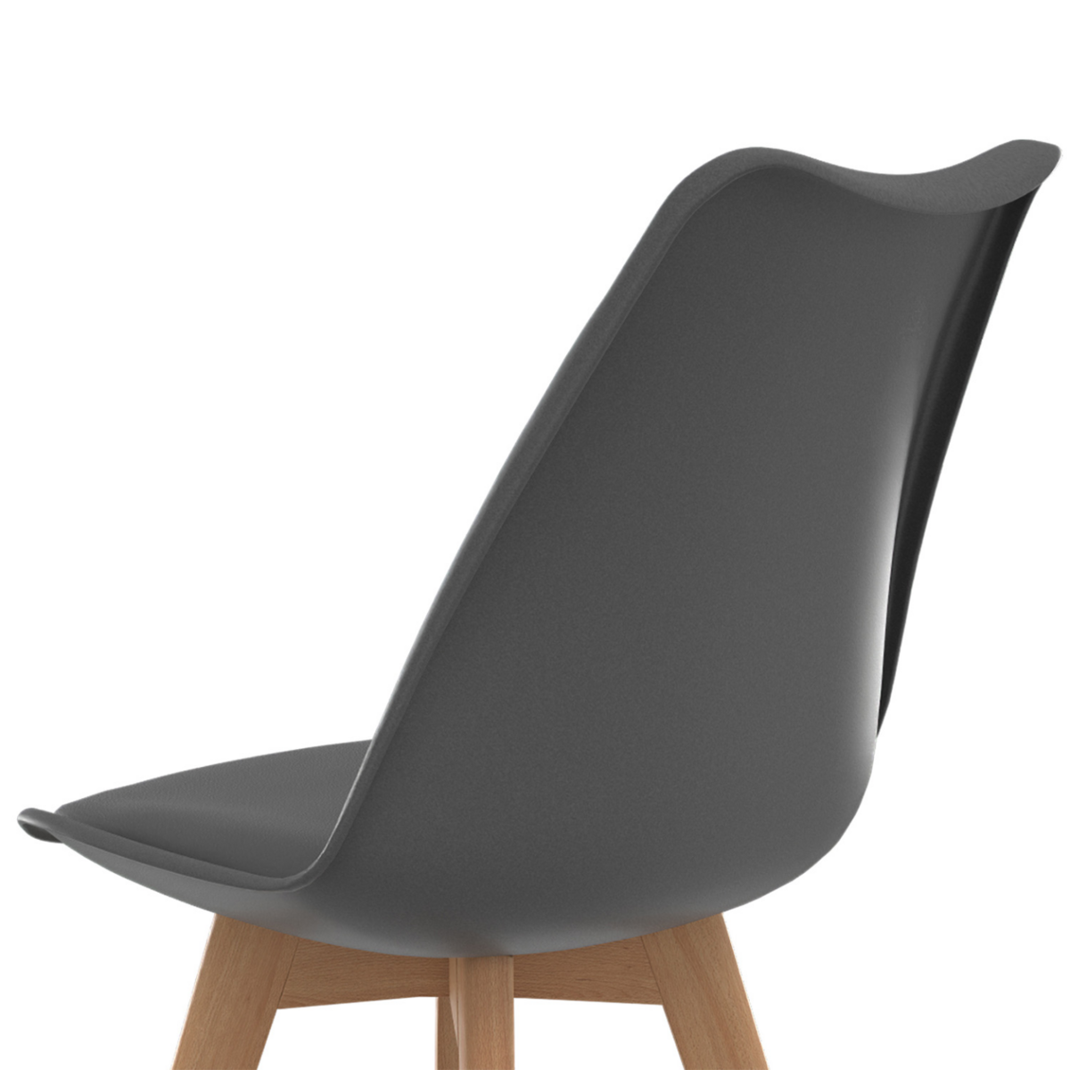 ID MARKET Lot de 4 chaises scandinaves SARA gris foncé,  blanc, noir et patchworks noirs, gris et blancs