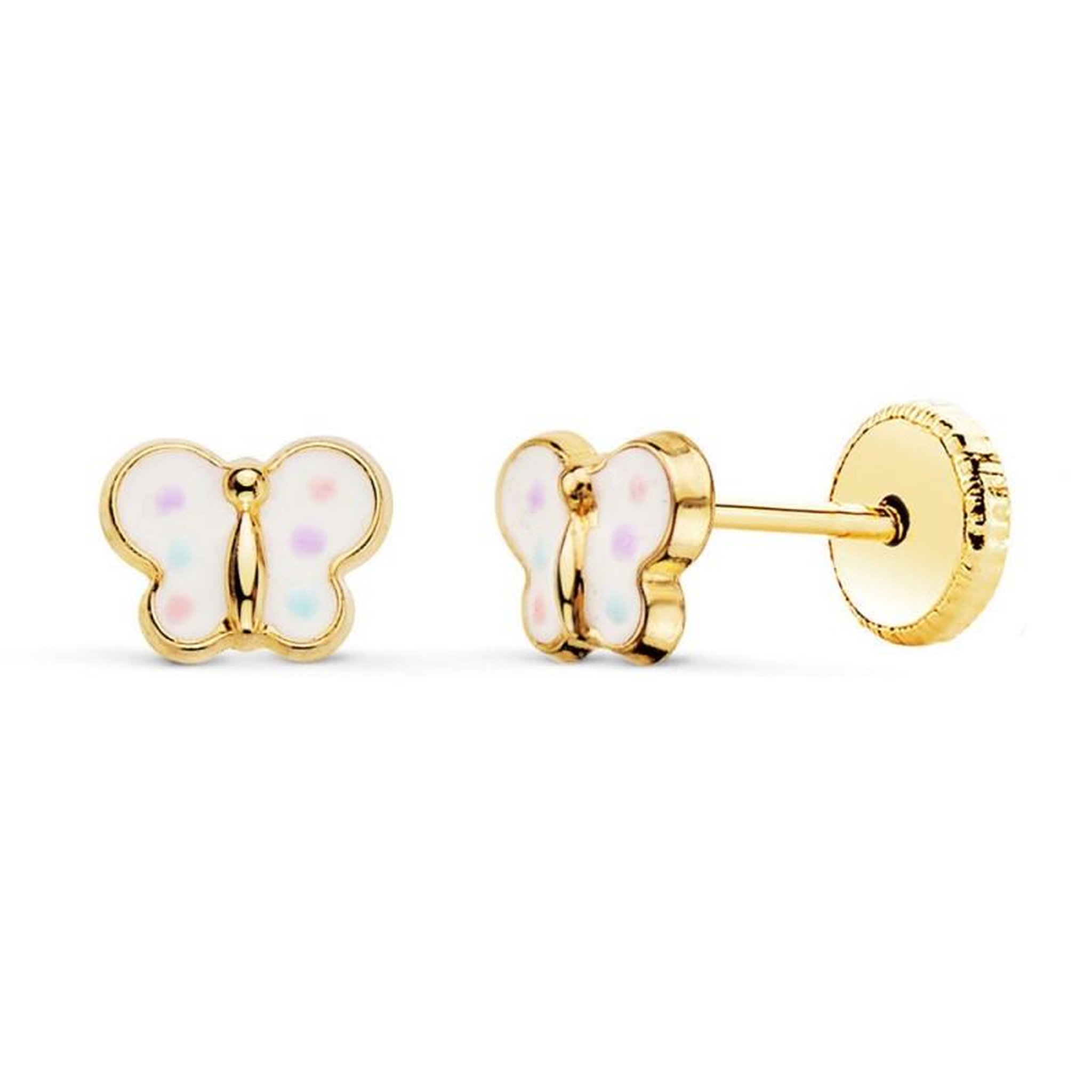 L'ATELIER D'AZUR Boucles d'Oreilles Or 18 Carats 750/000 Jaune - Papillons