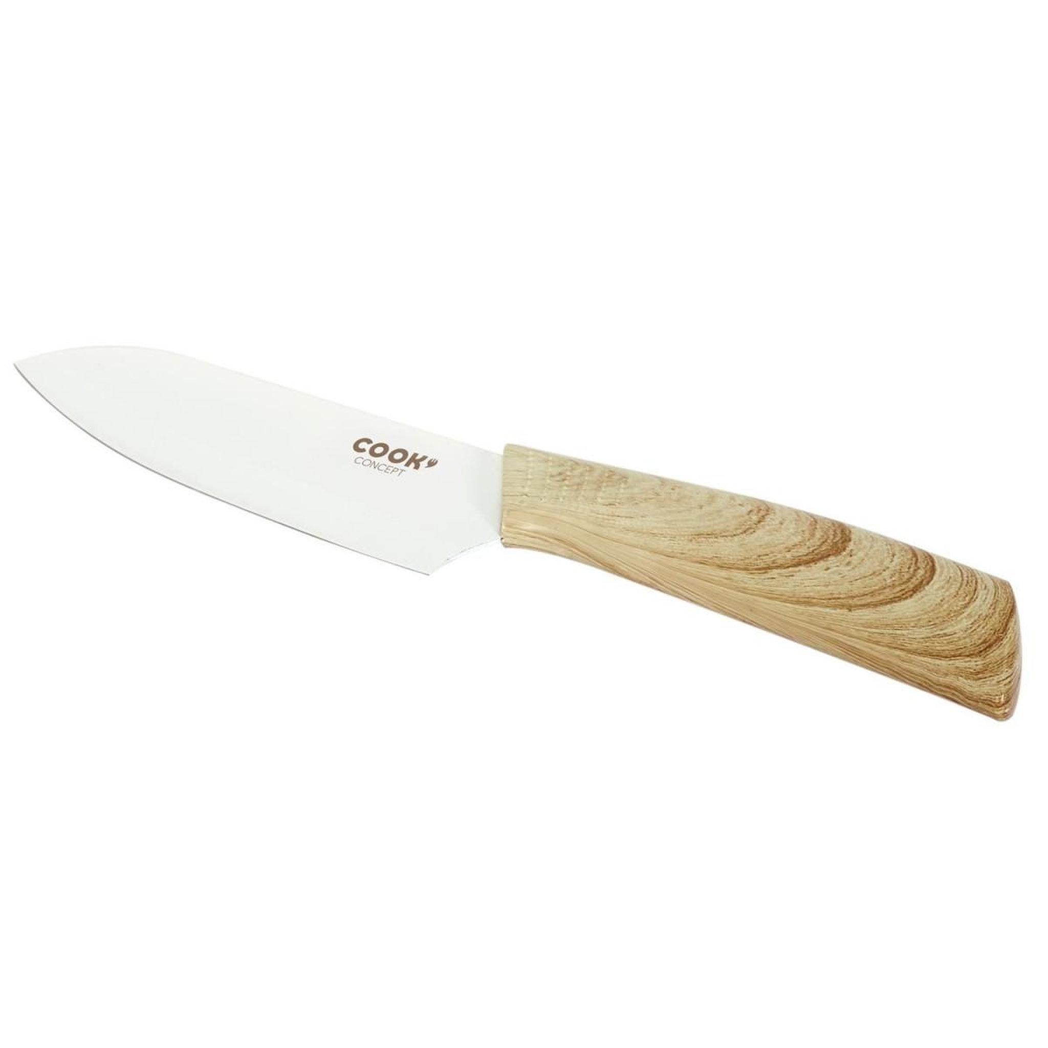 Voir la diapositive 2 : COOK CONCEPT Couteau santoku  anti-adhésif  24cm naturel