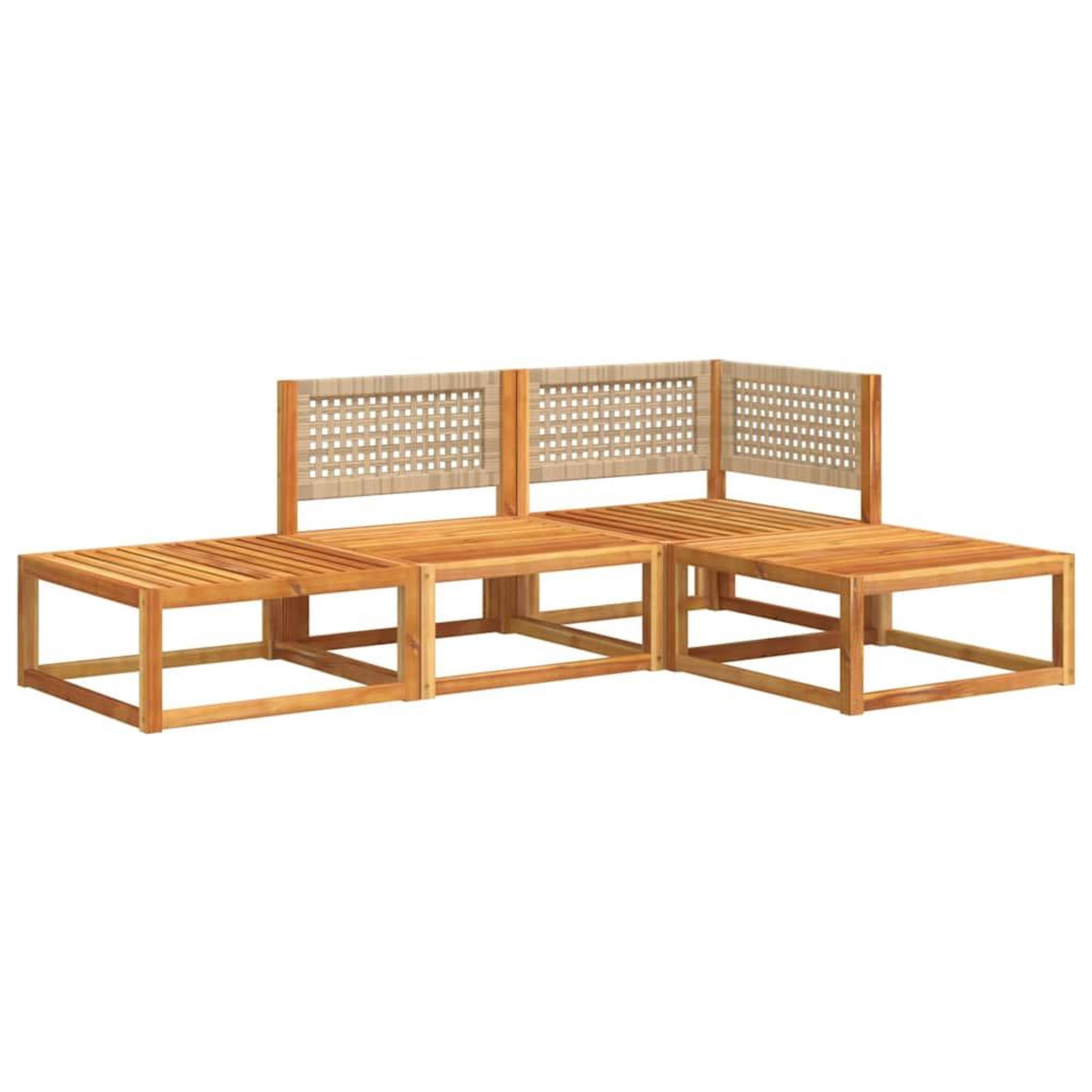 Voir la diapositive 3 : VIDAXL Salon de jardin avec coussins 4 pcs bois d'acacia massif