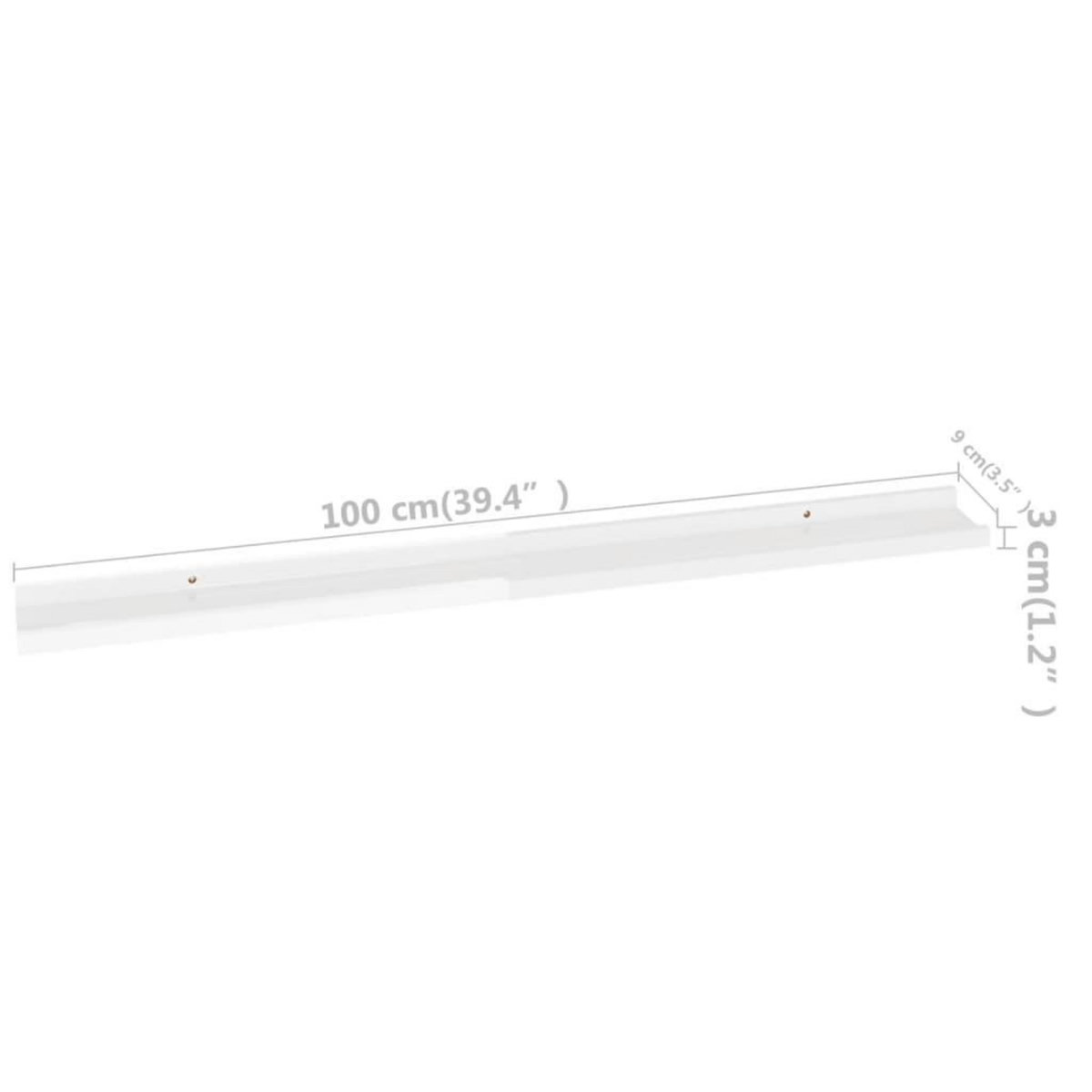 VIDAXL Etageres murales 2 pcs Blanc brillant 100x9x3 cm