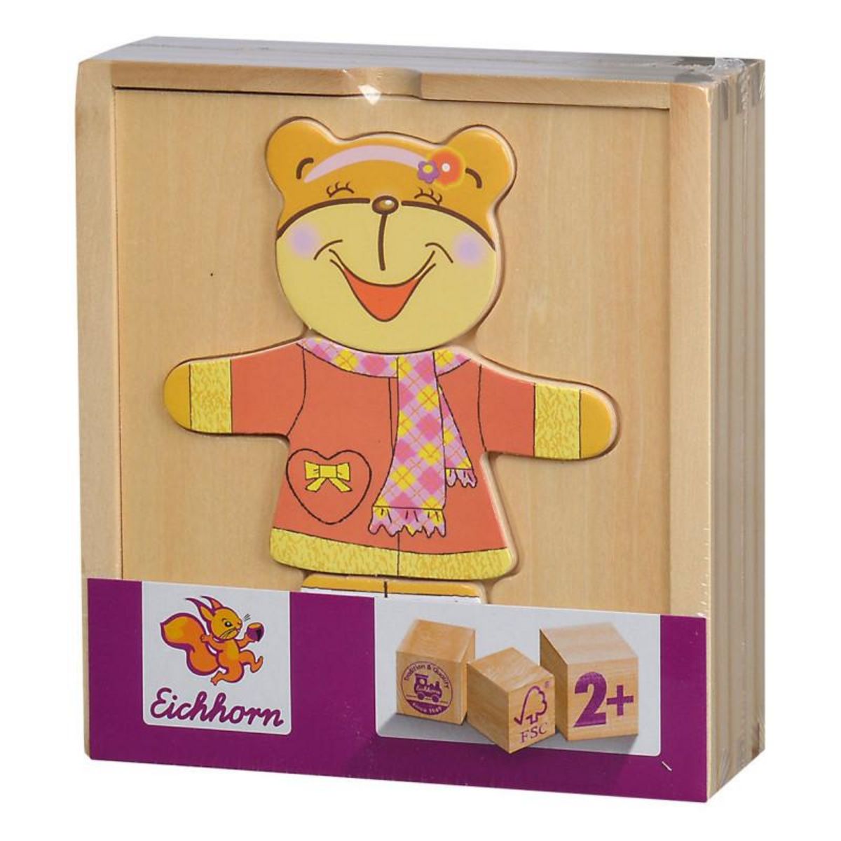 Eichhorn Eichhorn Puzzle cube en bois Petit Ours 20 pièces modèle aléatoire