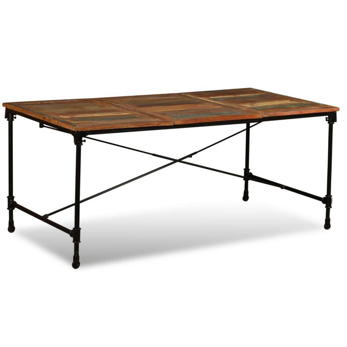 VIDAXL Table a manger Bois de recuperation massif 180 cm