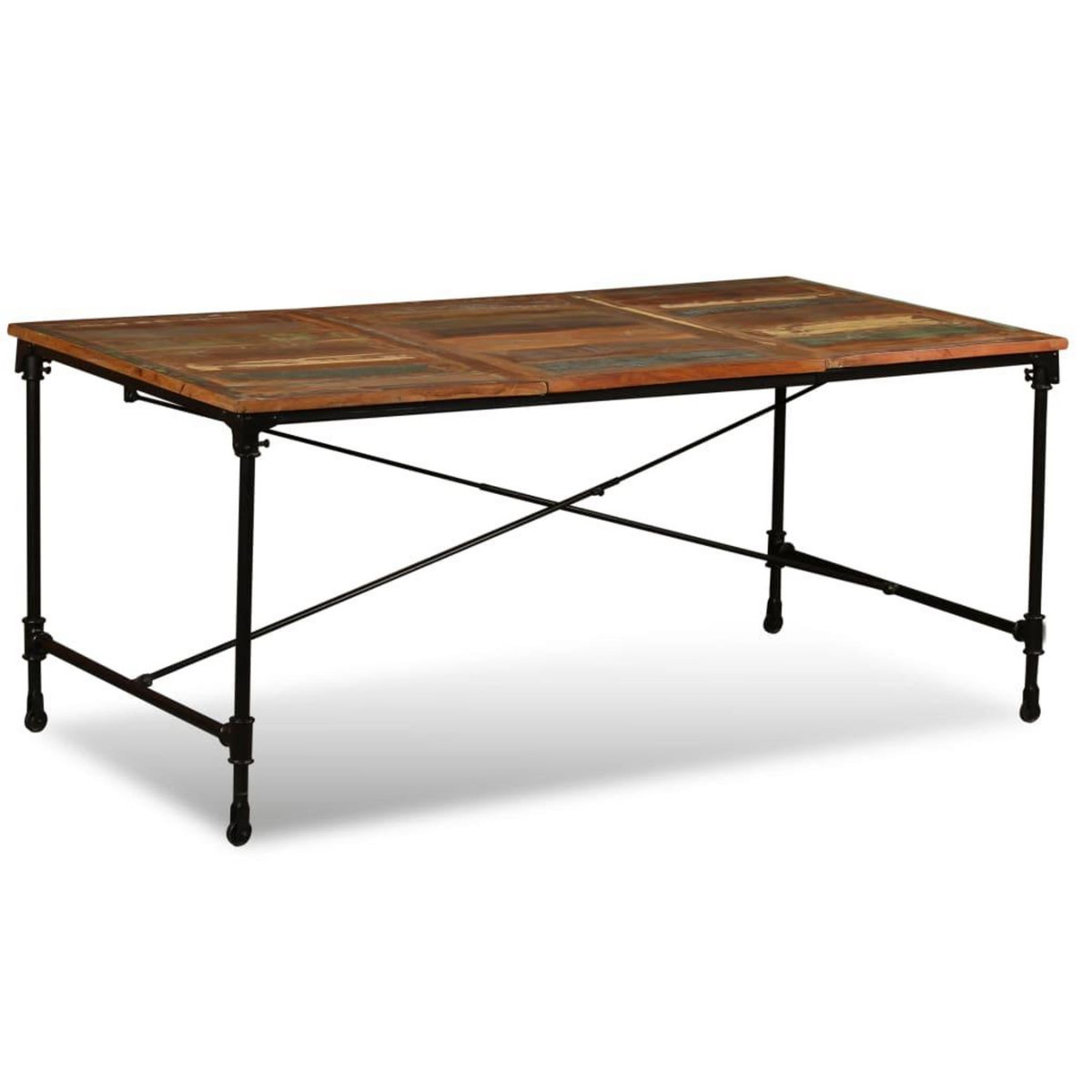 VIDAXL Table a manger Bois de recuperation massif 180 cm