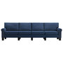 Voir la diapositive 3 : VIDAXL Canape a 4 places Bleu Tissu