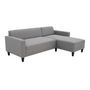 Voir la diapositive 3 : MARKET24 Canapé d'angle fixe 4 places BOB - Tissu souris - Réversible - L 197 x P 117 x H 65 cm