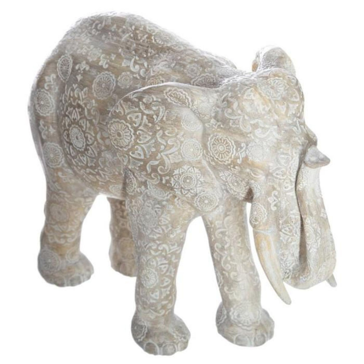 ATMOSPHERA Statuette en Résine  Éléphant  22cm Beige