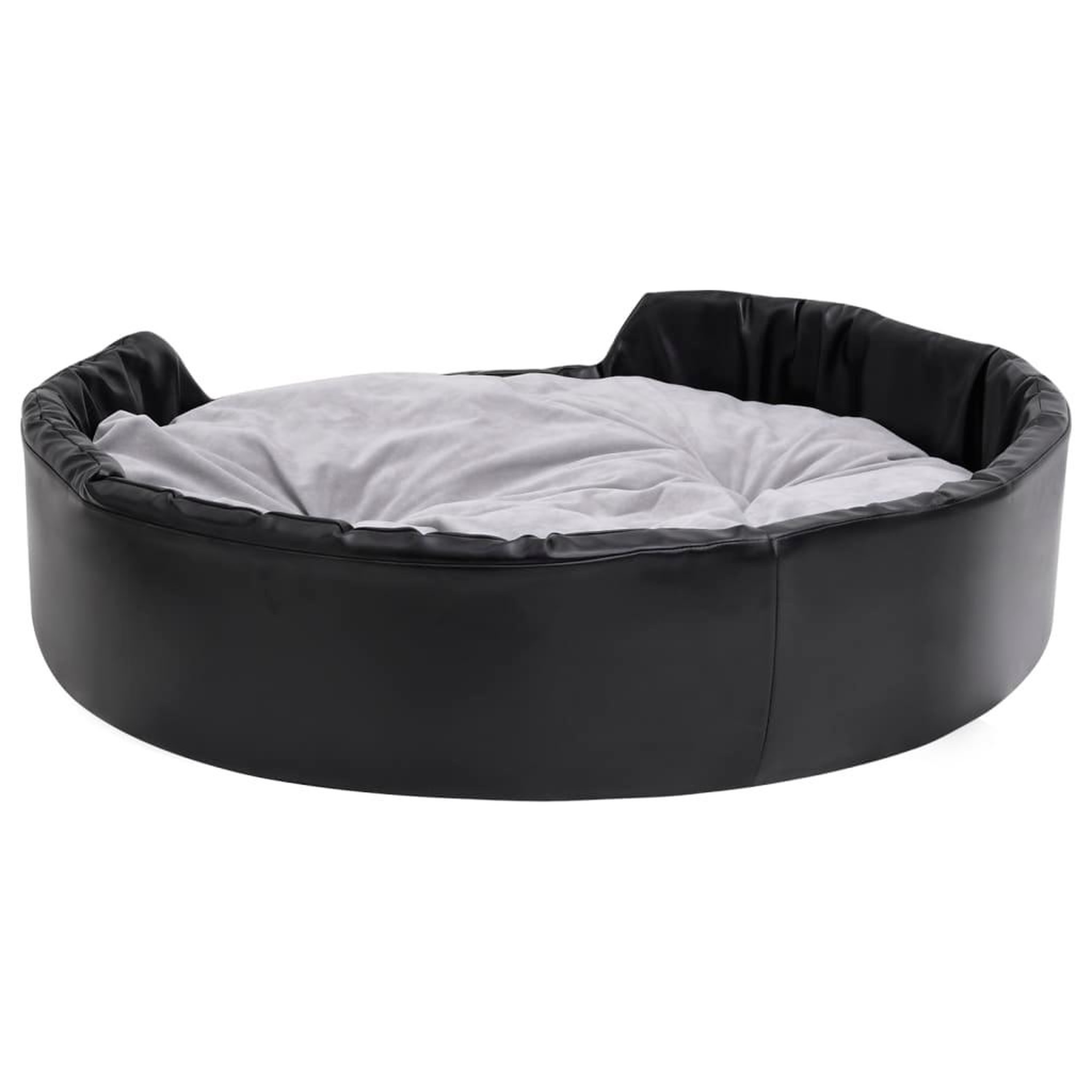 Voir la diapositive 4 : VIDAXL Lit chiens Noir et gris 99x89x21 cm Peluche et similicuir