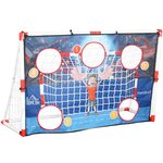 HOMCOM Cage de handball enfant 5 zones cibles - balle, pompe, piquets inclus - blanc rouge