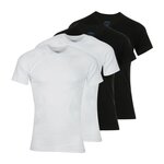 Athena Lot de 4 tee-shirts col V homme Coton Bio. Coloris disponibles : Noir, Blanc