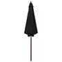VIDAXL Parasol avec mat en bois 300x258 cm Noir